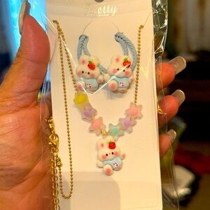 Rabbit ‎ hair accessories and necklace